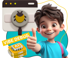 Тестирование & Vibe Debug. Охотники за багами - КИБЕРшкола программирования для детей, компьютерные курсы для школьников, начинающих и подростков - KIBERone г. Нальчик